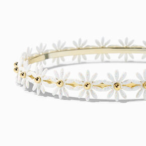 Claire&#39;s Club White Flower Metal Headband,