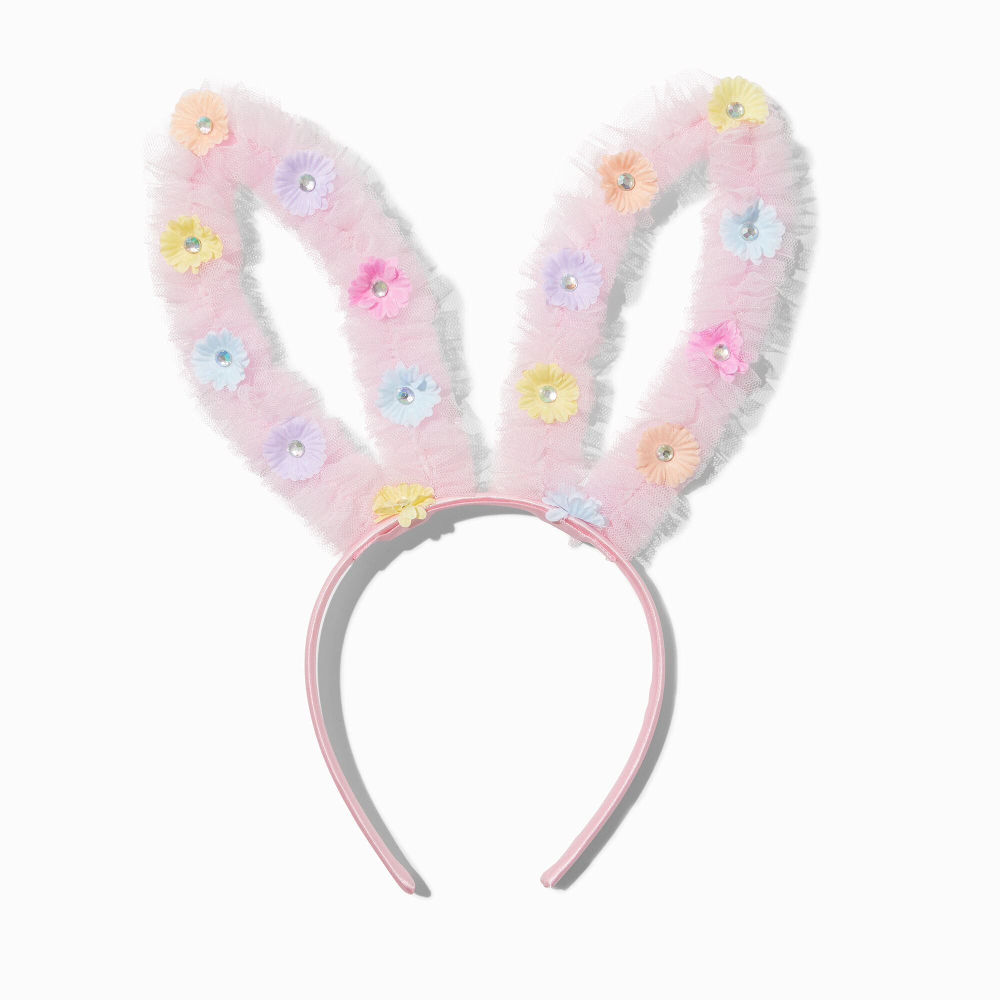 View Claires Spring Daisies Plush Bunny Ears Headband Pink information