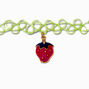 Strawberry Mood Pendant Tattoo Choker Necklace,