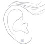 Silver-tone Cubic Zirconia 4mm Square Stud Earrings,