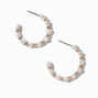 Gold-tone &amp; Pearl Hoop Earrings,