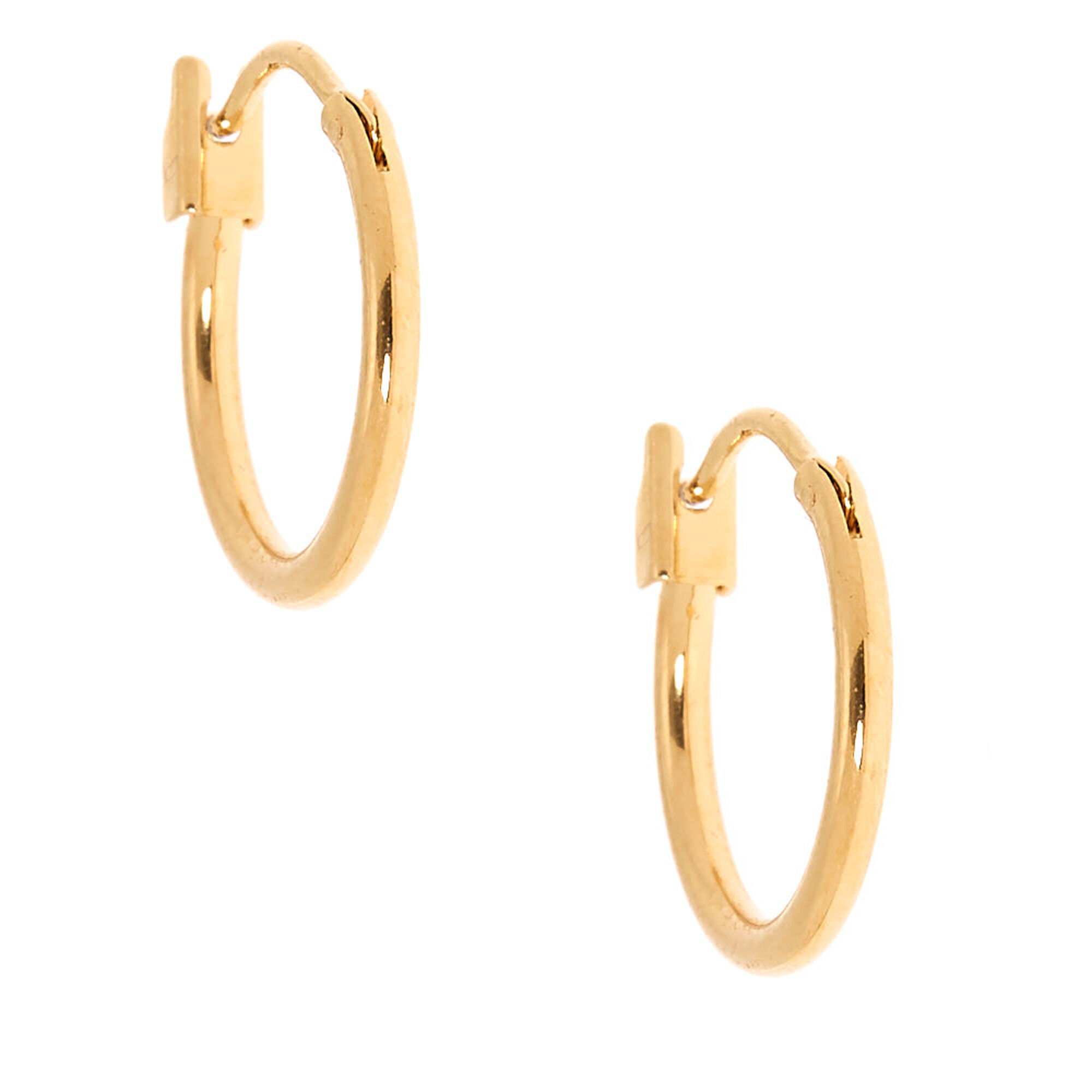18K Gold Plated 14MM Hoop Earrings,