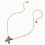Gold-tone Pav&eacute; Bubble Initial Pendant Necklace - K,