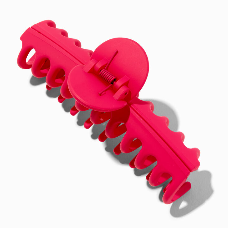 Large Neon Pink Barrel Hair Claw,