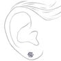 Sterling Silver Cubic Zirconia Round Stud Earrings - 5MM,