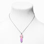 Pink Ombre Glow In The Dark Mystical Gem Pendant Necklace,