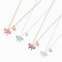 Best Friends Mixed Metal Glitter Bows Pendant Necklaces - 4 Pack,