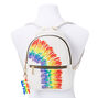 Rainbow Tie Dye Small Backpack - White,