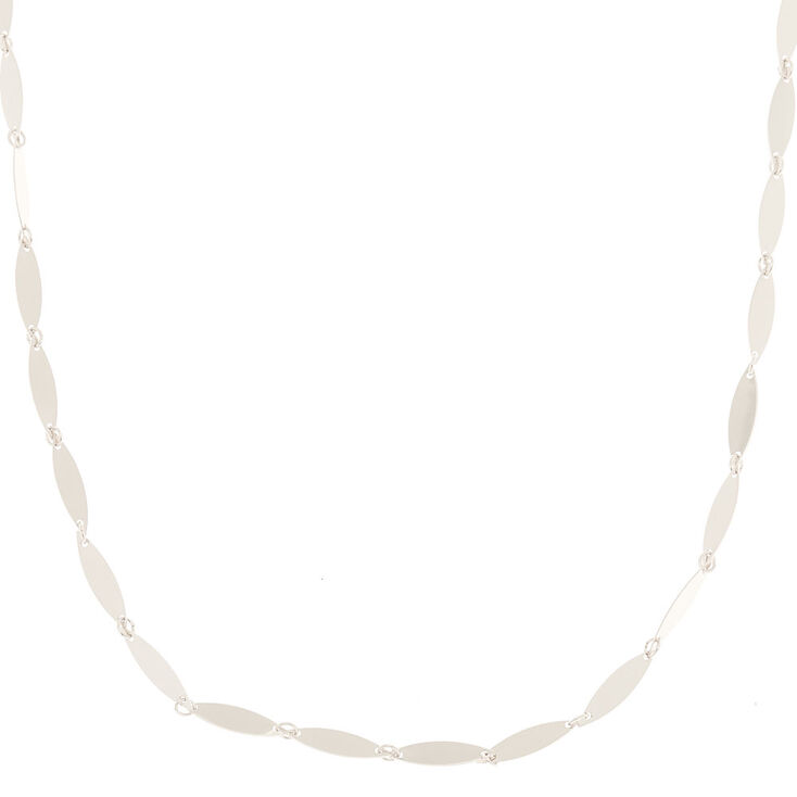 Claire's Collier à chaîne feuille brillant couleur argenté
