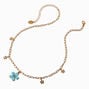 UV Color-Changing Blue Flower Charm Necklace,