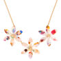 Resin Painted Flower Statement Necklace,