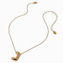 Gold-tone Bubble Initial Pendant Necklace - J,