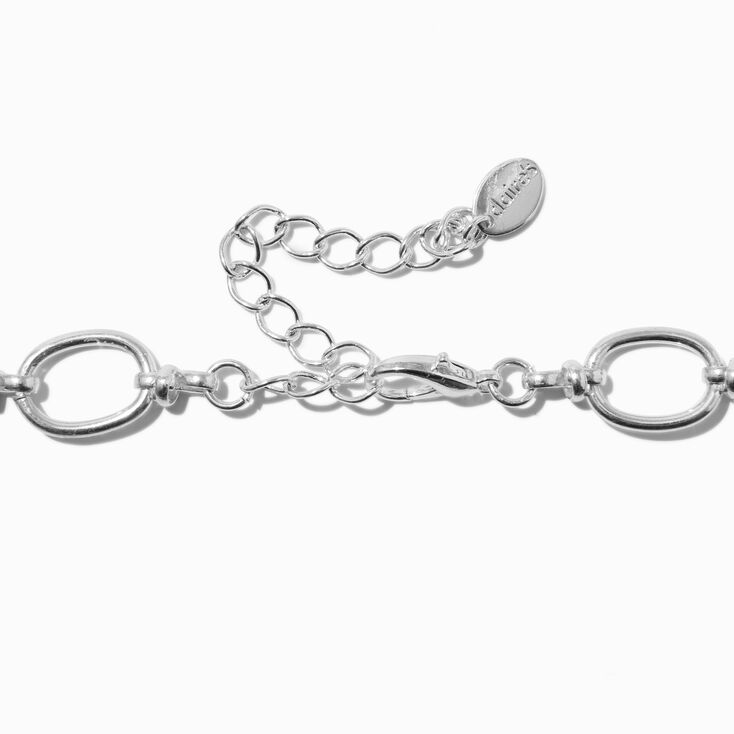 Silver-tone Mixed Star Chain Choker Necklace,