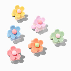 Pinces &agrave; cheveux marguerite pastel - Lot de 6,