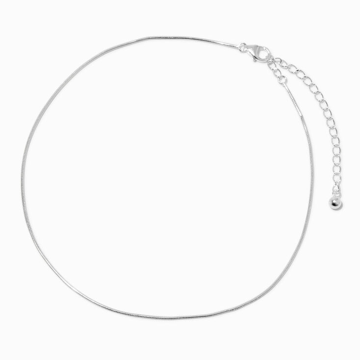 C LUXE by Claire&#39;s Sterling Silver Dainty Snake Chain Anklet,