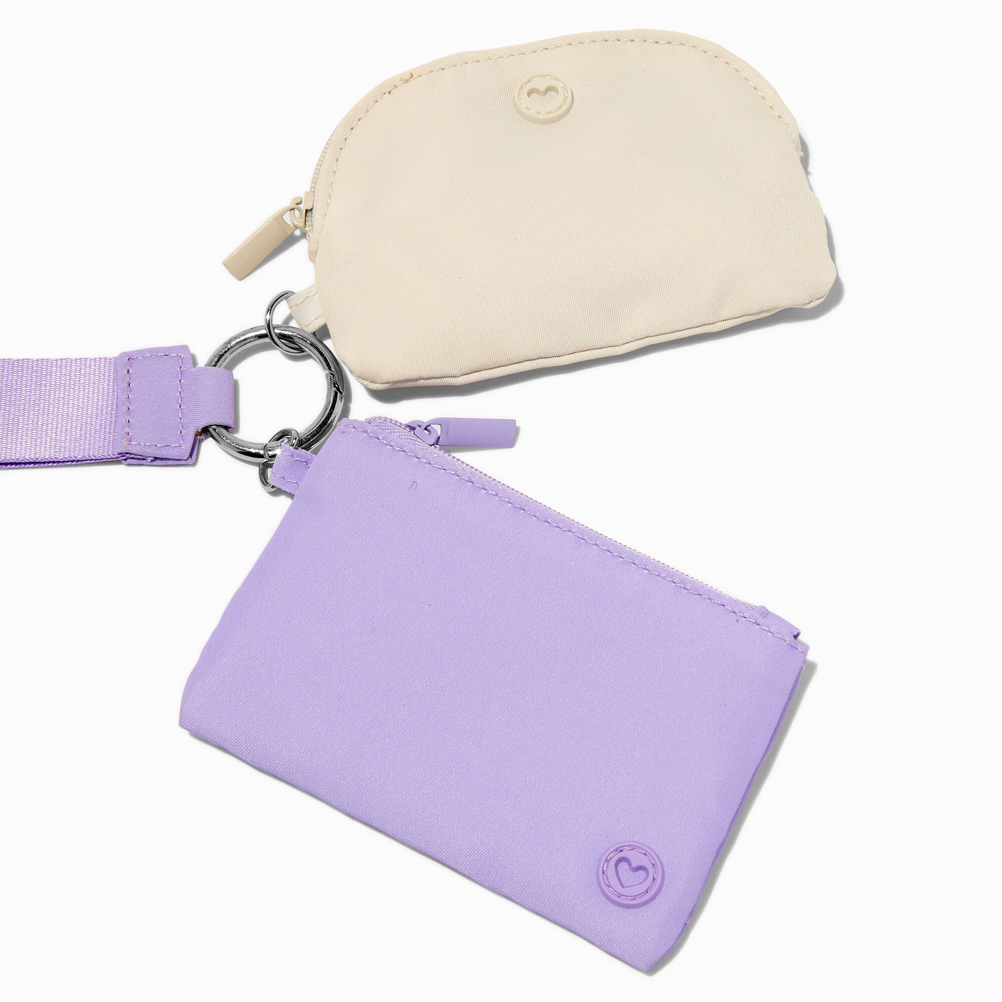 Lot de porte-monnaie en nylon lavande et blanc - Lot de 2,