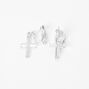 Silver-tone Cross Clip On Stud Earrings,