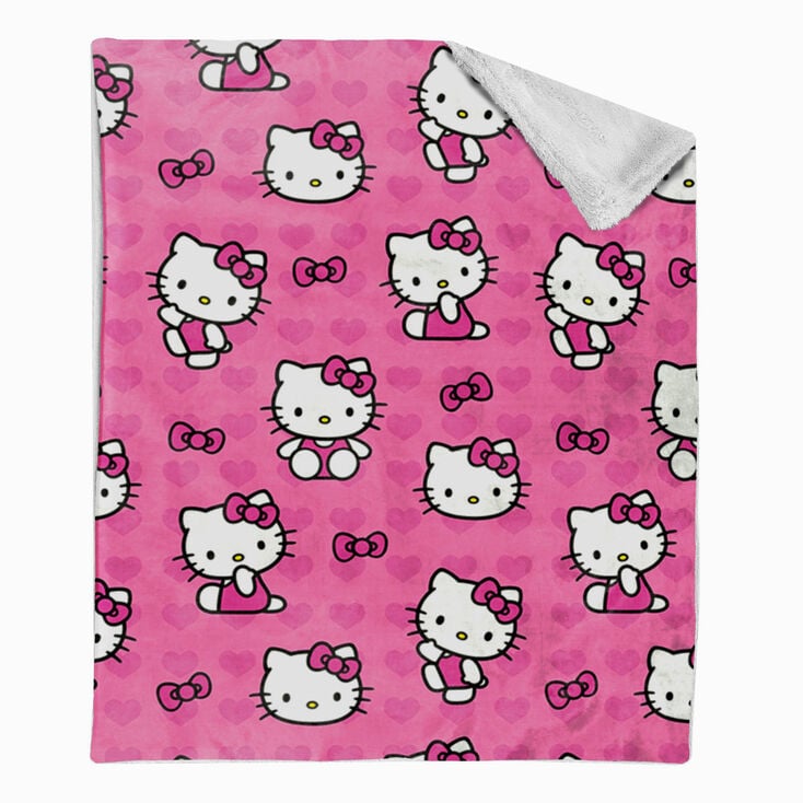 Hello Kitty&reg; I Love Pink Silk Touch Sherpa Throw &#40;ds&#41;,