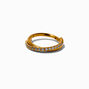 Gold-tone Stainless Steel Cubic Zirconia Twister 18G Cartilage Clicker Earring,