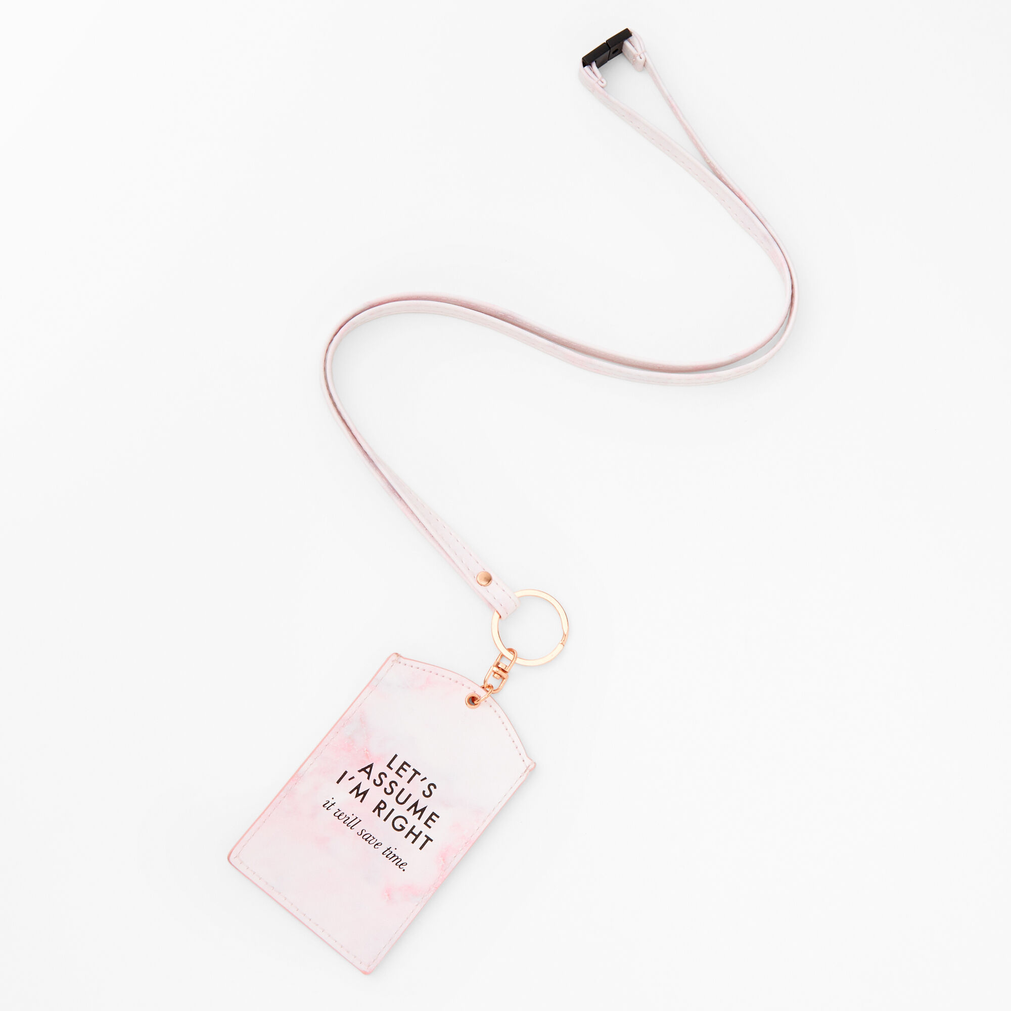 Claire's Cordon tour de cou pour pièce d’identité « Let’s Assume I am right »