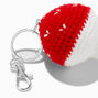 Red Crocheted Mushroom Keychain,