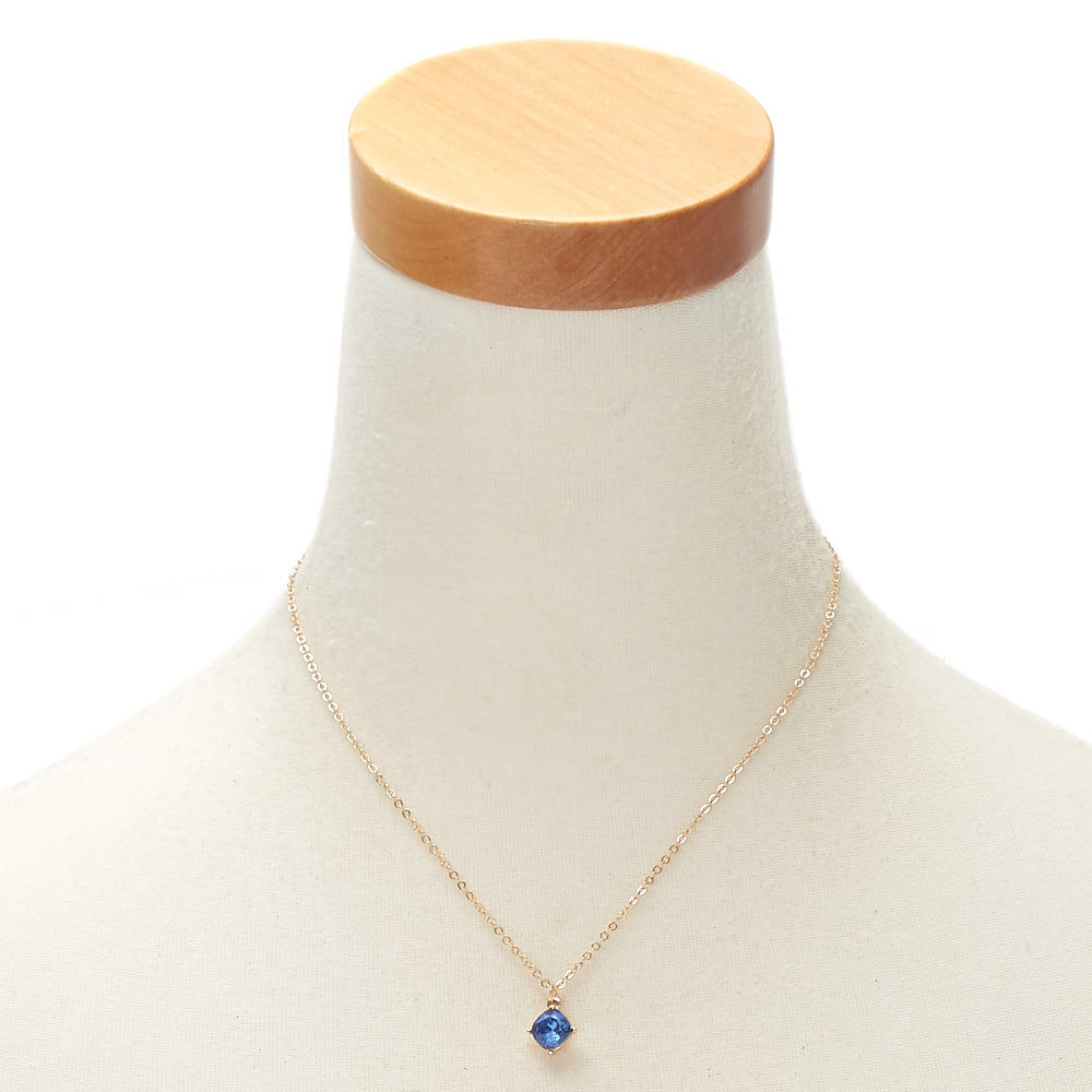 September Birthstone Pendant Necklace - Sapphire,