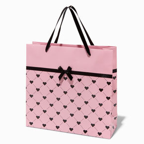 Large Pink Heart Quilted Gift Bag,