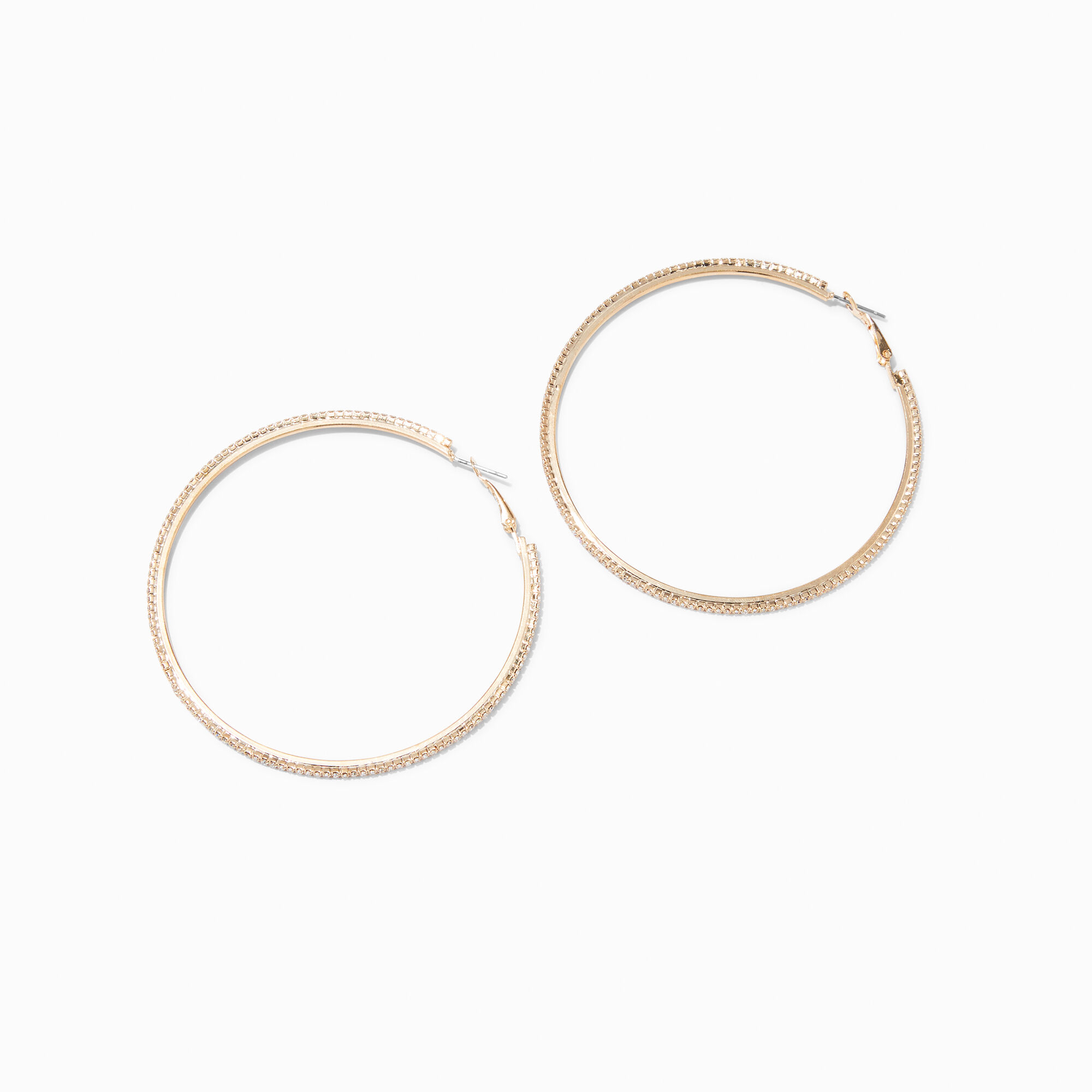 Gold rhinestone hoops store