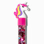 Pink Unicorn Water-Filled Heart Glitter Pen,