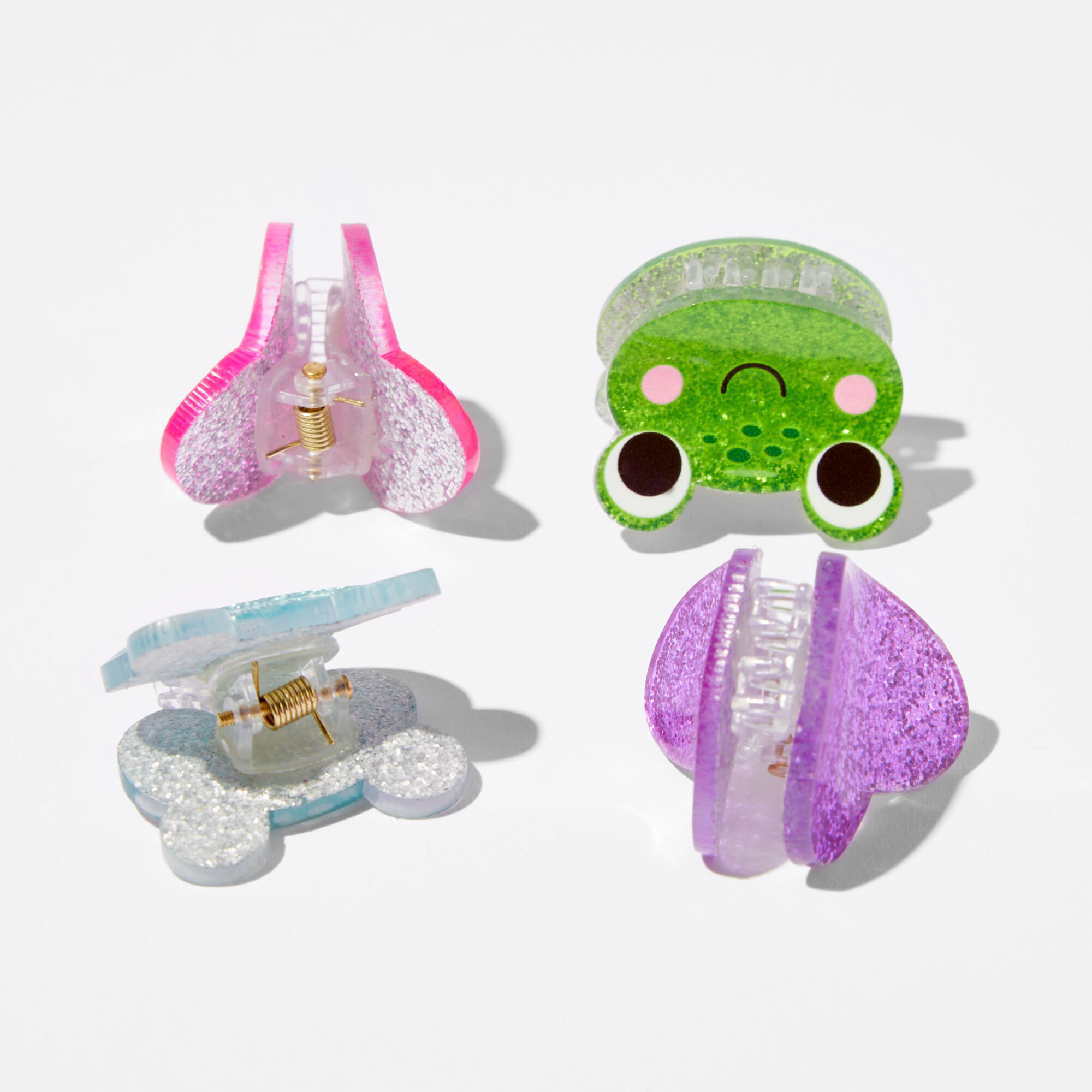Claire's Club Glitter Frog Hair Claws (4 Pack),