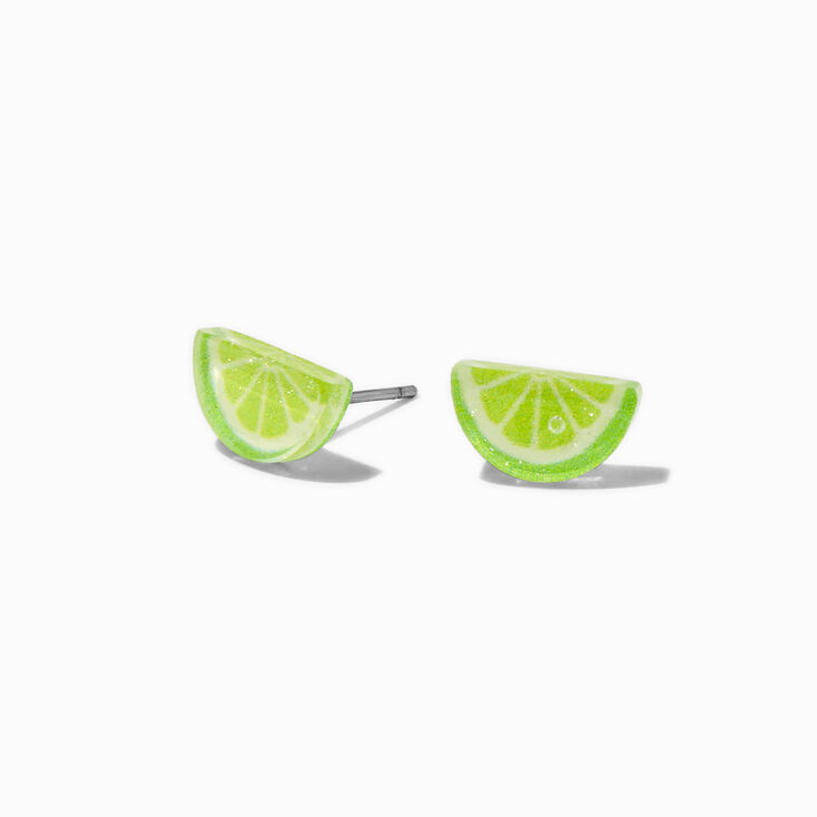 Green Lime Stud Earrings ,
