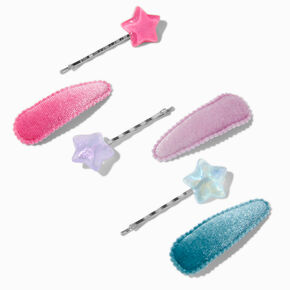 Claire&#39;s Club Jewel Tone Star Pin &amp; Velvet Hair Clips - 6 Pack,