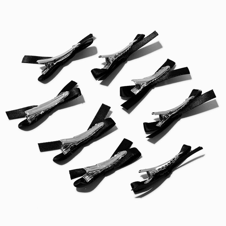 Black Mini Hair Bows - 8 Pack ,