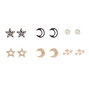Clous d&#39;oreilles c&eacute;lestes en m&eacute;taux mixtes - Lot de 6,