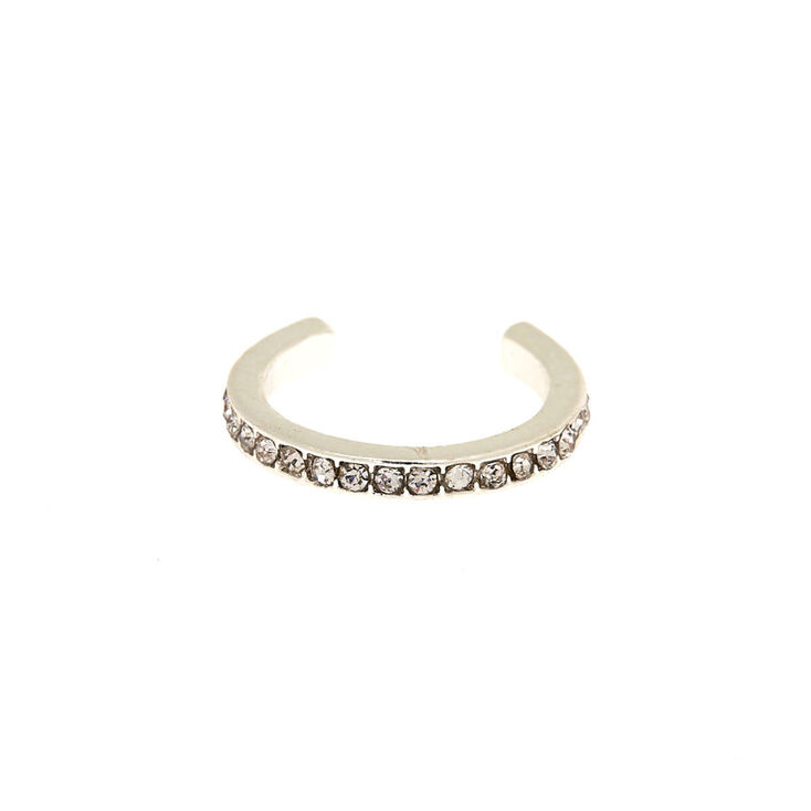 Silver Crystal Band Toe Ring,