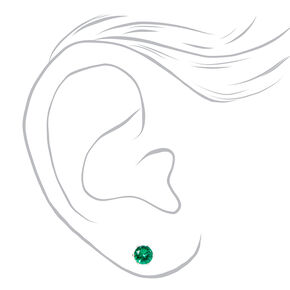Green, Yellow &amp; Clear Cubic Zirconia 5MM Magnetic Stud Earrings - 3 Pack,