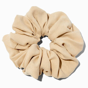 Ivory Faux Suede Giant Hair Scrunchie,