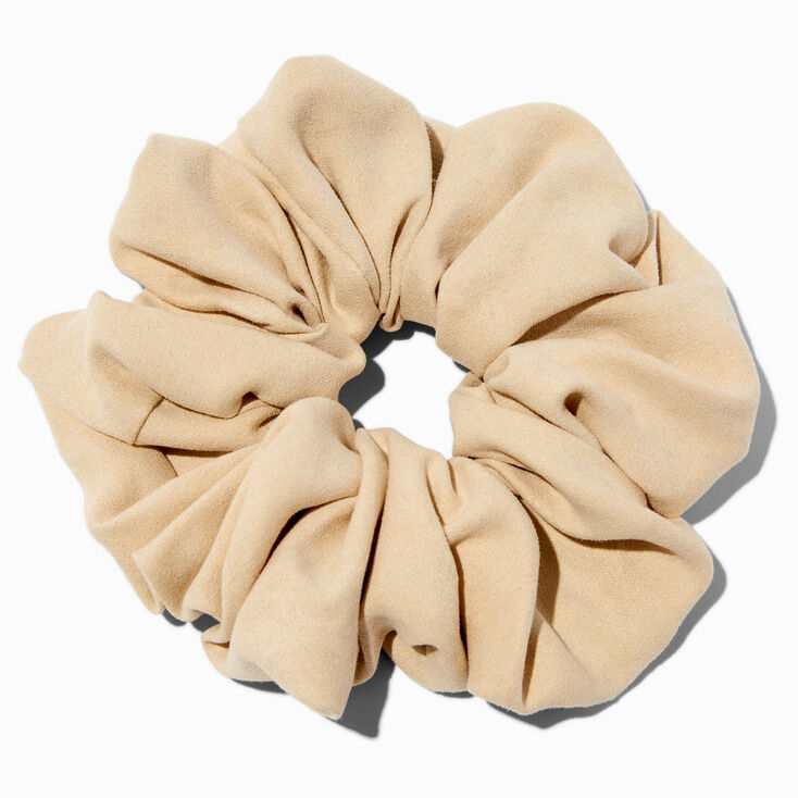 Ivory Faux Suede Giant Hair Scrunchie,