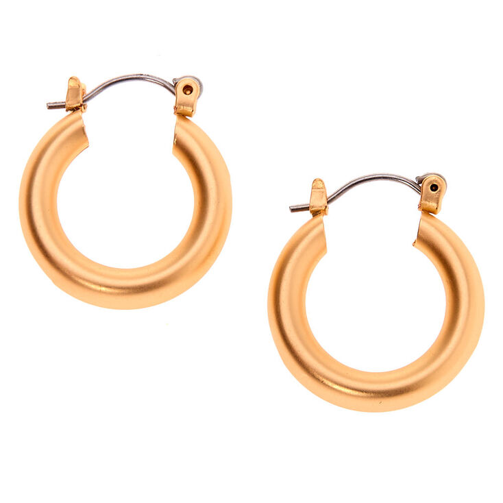 Gold 20MM Matte Tube Hoop Earrings,