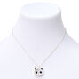 Collier &agrave; pendentif fantaisie avec paillettes mobiles panda 40&nbsp;cm couleur argent&eacute;e,