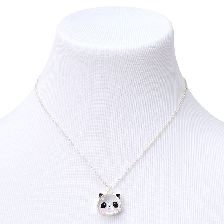 Silver-tone 16&#39;&#39; Panda Shaker Novelty Pendant Necklace,