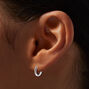 Cr&eacute;oles &agrave; charni&egrave;re 8&nbsp;mm et c&oelig;urs, clou rond 2&nbsp;mm en zircon cubique couleur argent&eacute;e C&nbsp;LUXE by Claire&rsquo;s - Lot de 3,