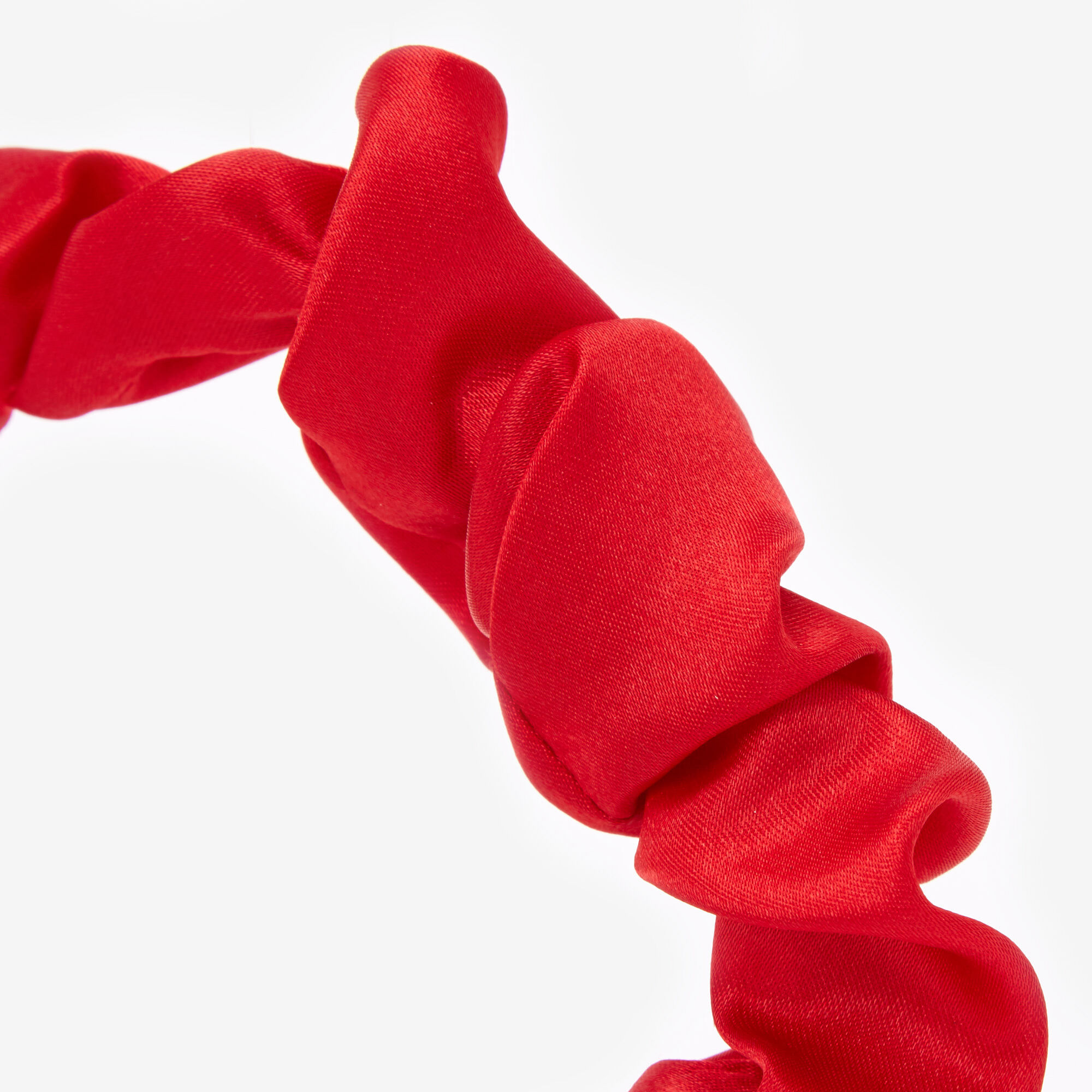Claire's Club Ruched Holiday Headband - Red,