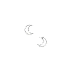 Sterling Silver Crescent Moon Stud Earrings,
