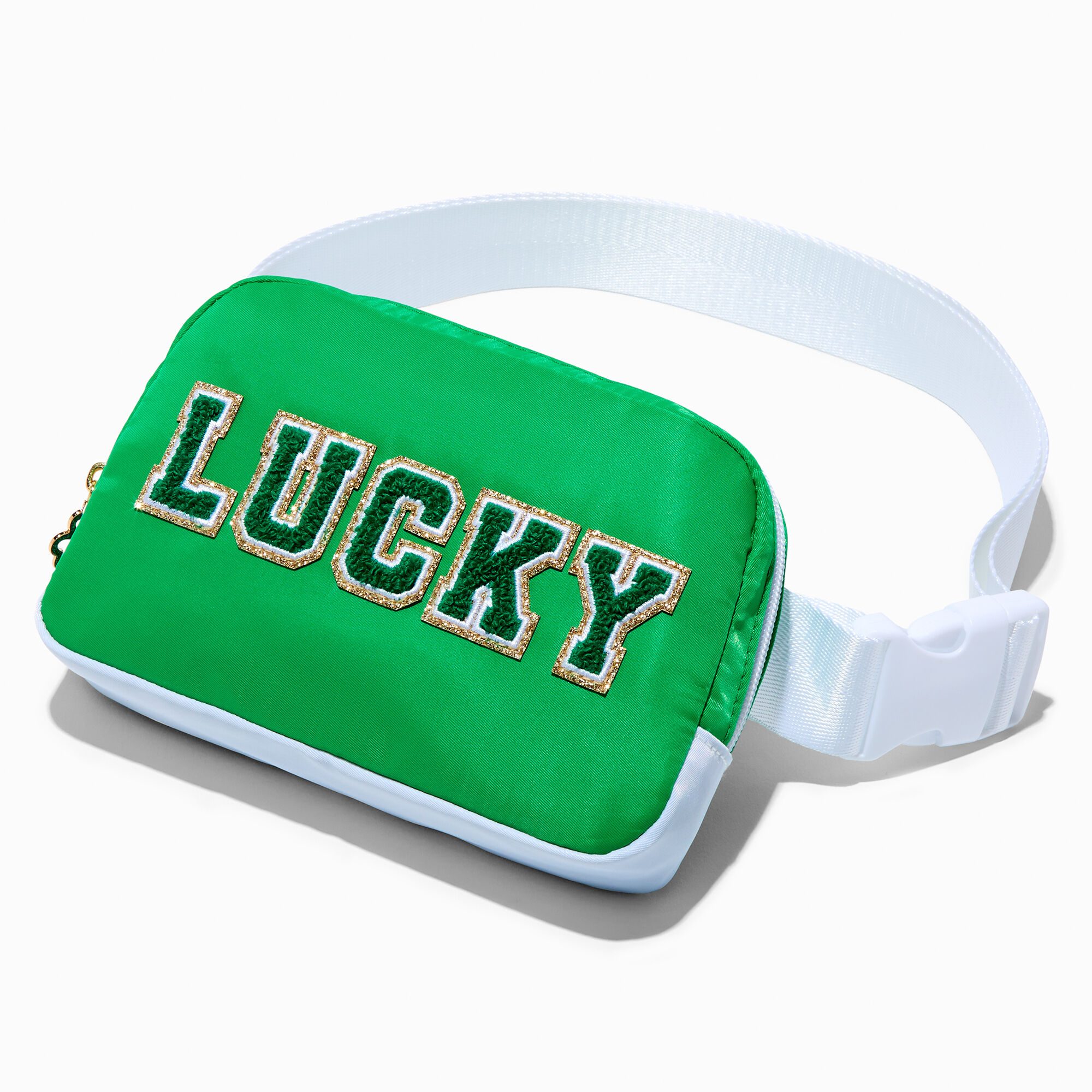 View Claires St Patricks Day lucky Bum Bag Green information