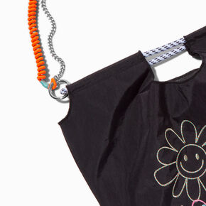 &quot;Happy&quot; Daisy Black Festival Tote Bag,