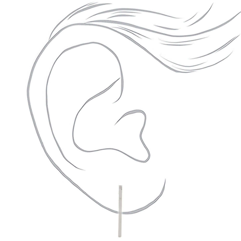 Silver Geometric Stud Earrings - 9 Pack,