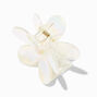 Pince &agrave; cheveux fleur transparente de taille moyenne iridescente - Blanc,