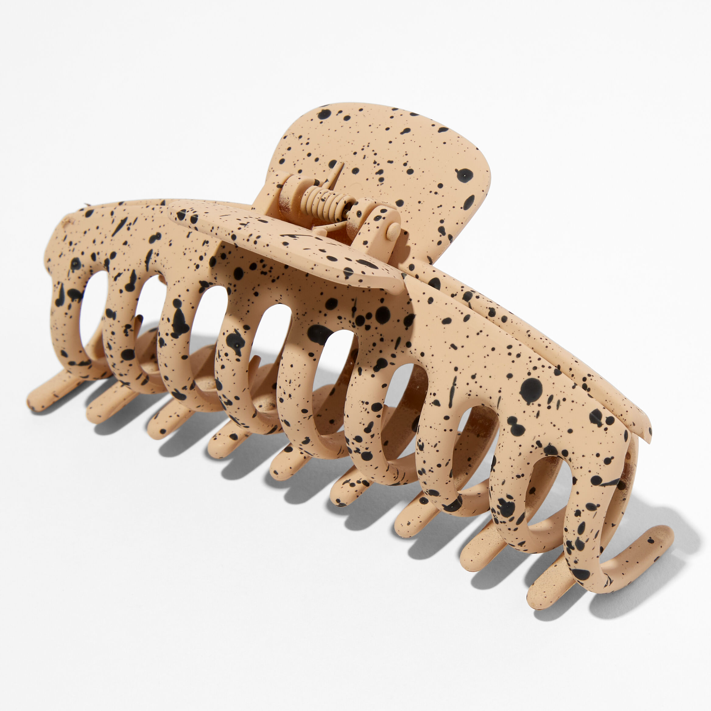 Splatter Paint Medium Hair Claw - Mocha Brown,
