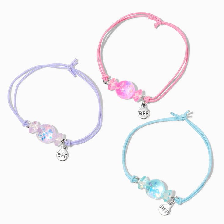 Best Friends Pastel Candy Wrapper Adjustable Bracelets - 3 Pack,